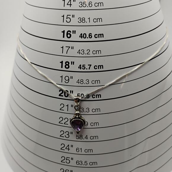 Amethyst Pendant on 18-inch Box Chain - Picture 3 of 4